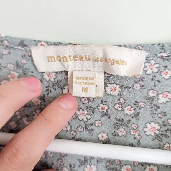 Monteau Los Angeles Floral Ruffle Wrap Dress - Picture 3 of 3